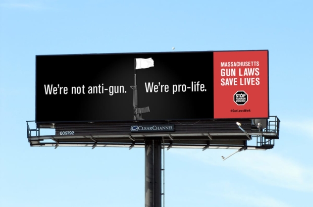 Gun advocates protest billboards