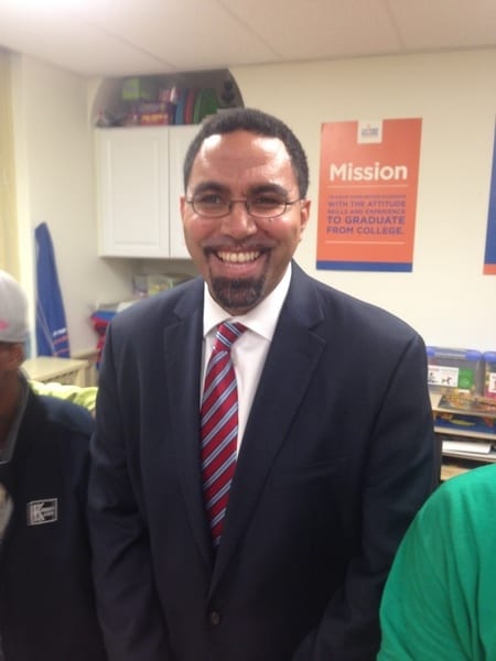 Incoming US education secretary John King at recent visit to College Bound Dorchester.  “It has to be viewed in the context of the civil rights era," he said of the federal education law.