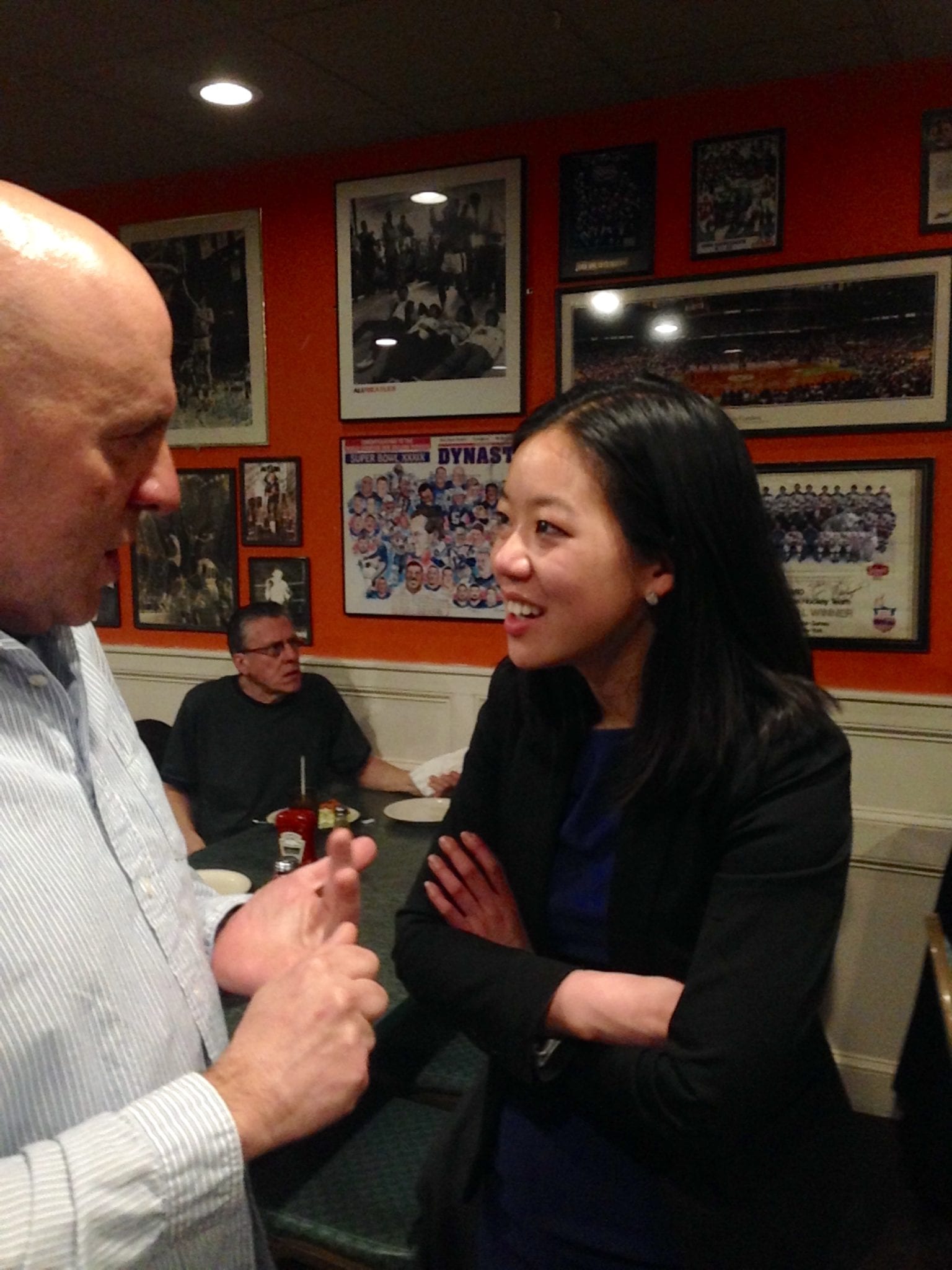 State Senate candidate Diana Hwang at fundraiser at Kelley Square Pub in East Boston, March 7, 2016