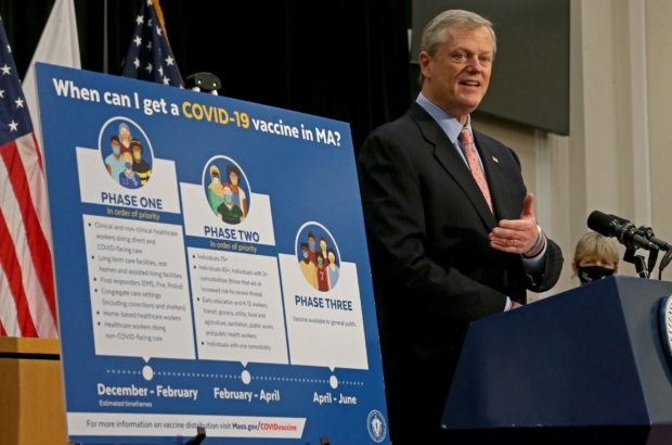 Baker defends vaccine rollout; those 65-plus moved up