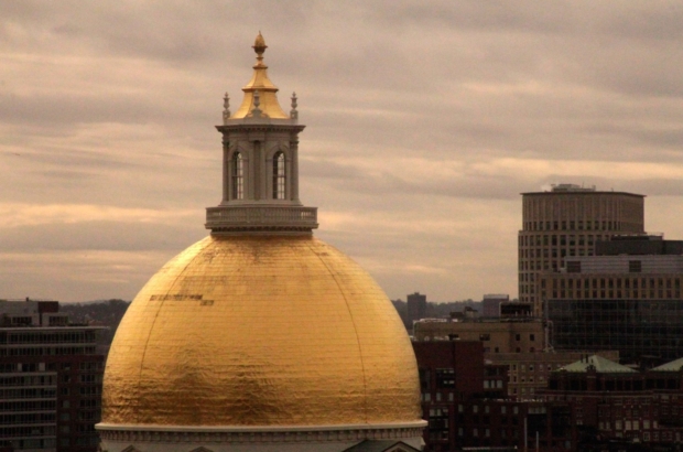 The golden dome of the State House. (Photo by Andy Metzger)