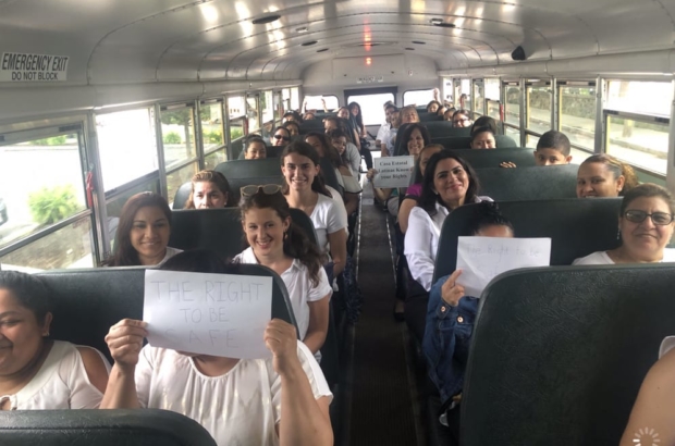 Undocumented abuse survivors break silence on bus