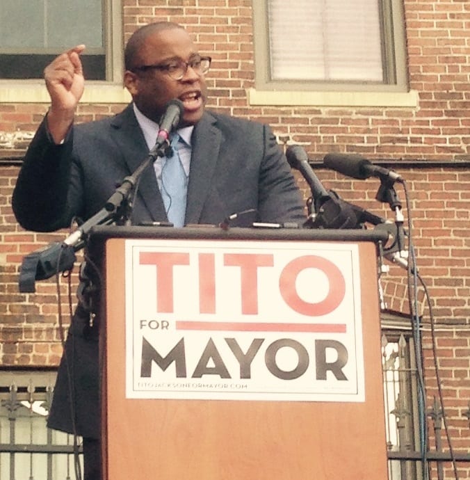 Tito Jackson at his announcement that he's running for mayor.