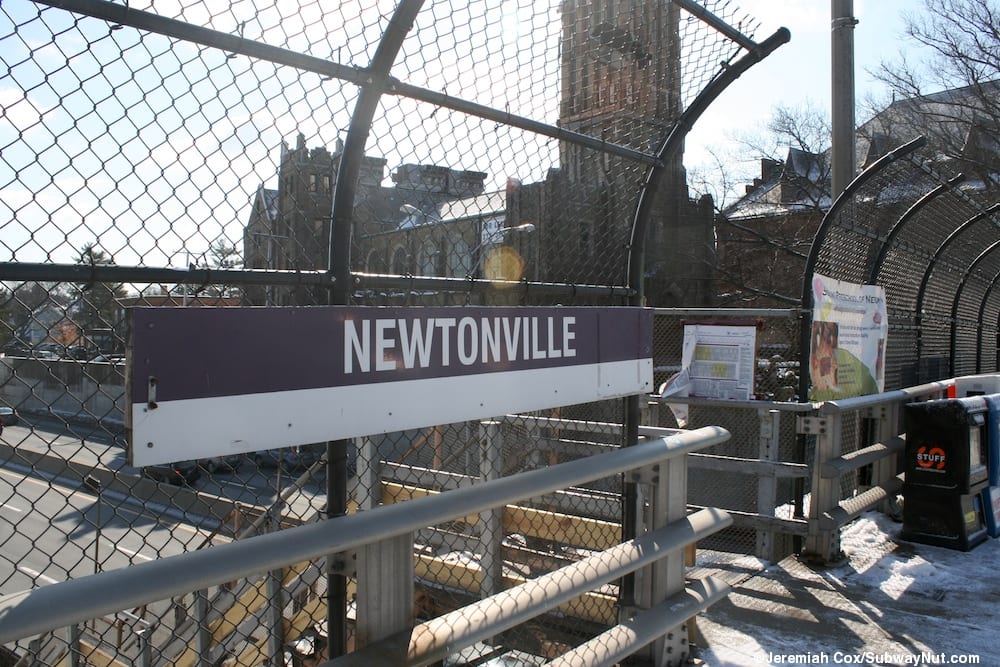 Newtonville commuter rail stop.