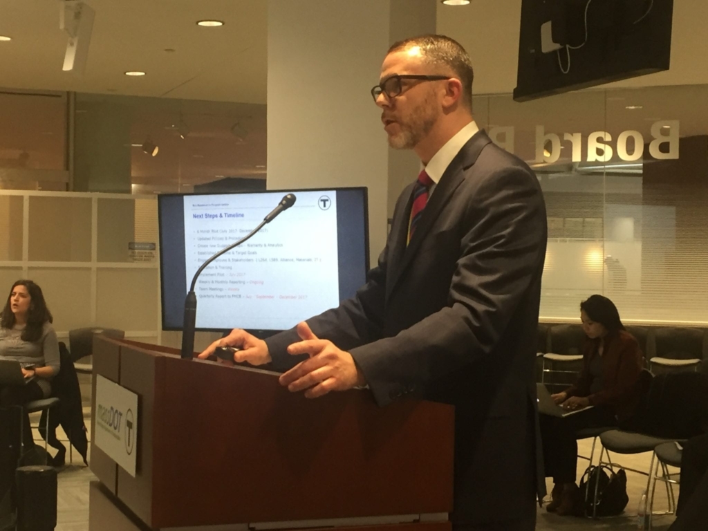Bill Griffiths of the MBTA outlines how Cabot Garage will reduce employees and increase productivity.