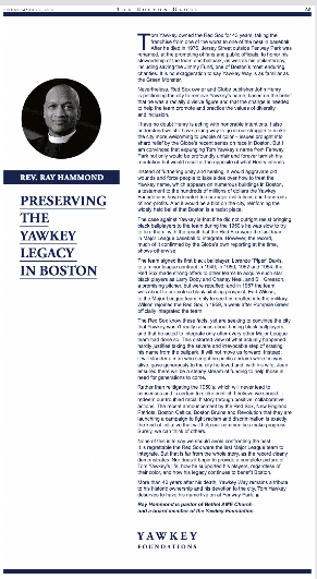 Yawkey Foundation full-page ad in the Globe