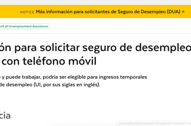 El sitio de seguro por desempleo ya está disponible en español