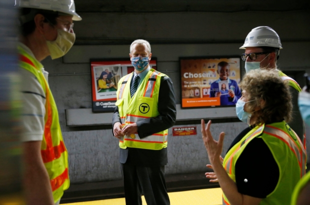 How far apart should riders be on the MBTA?