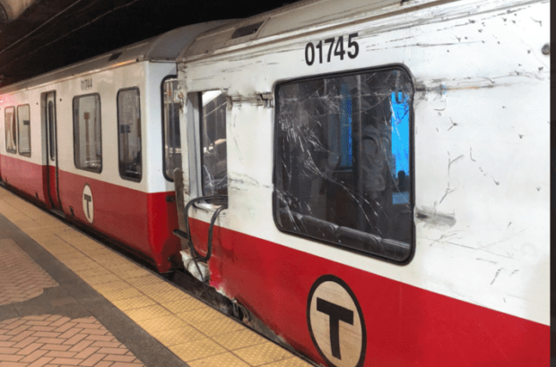 Red Line train derails at Broadway