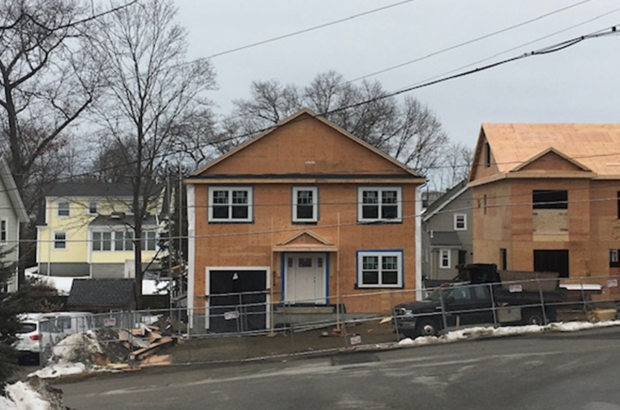 Residential construction in Waltham, MA. (Photo by Amy Dain)